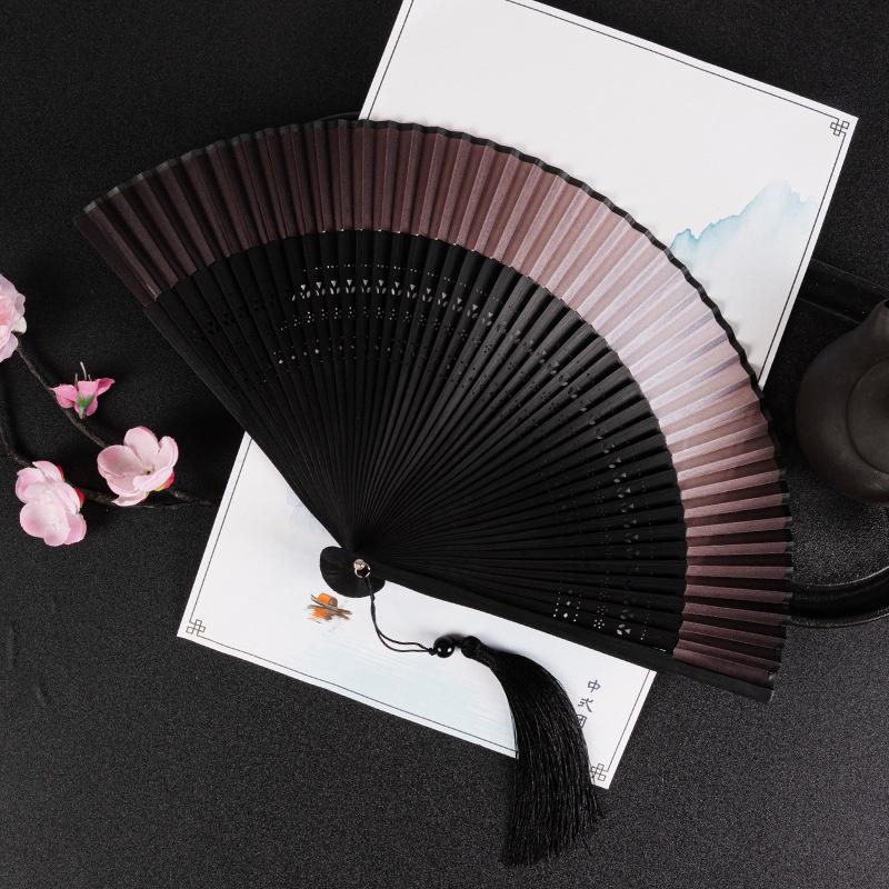 Carved Bamboo Folding Fan Vintage Chinese Style Hollow Fan Wedding Hand Fan Fragrant Party Prop Decor Gift Home Decoration