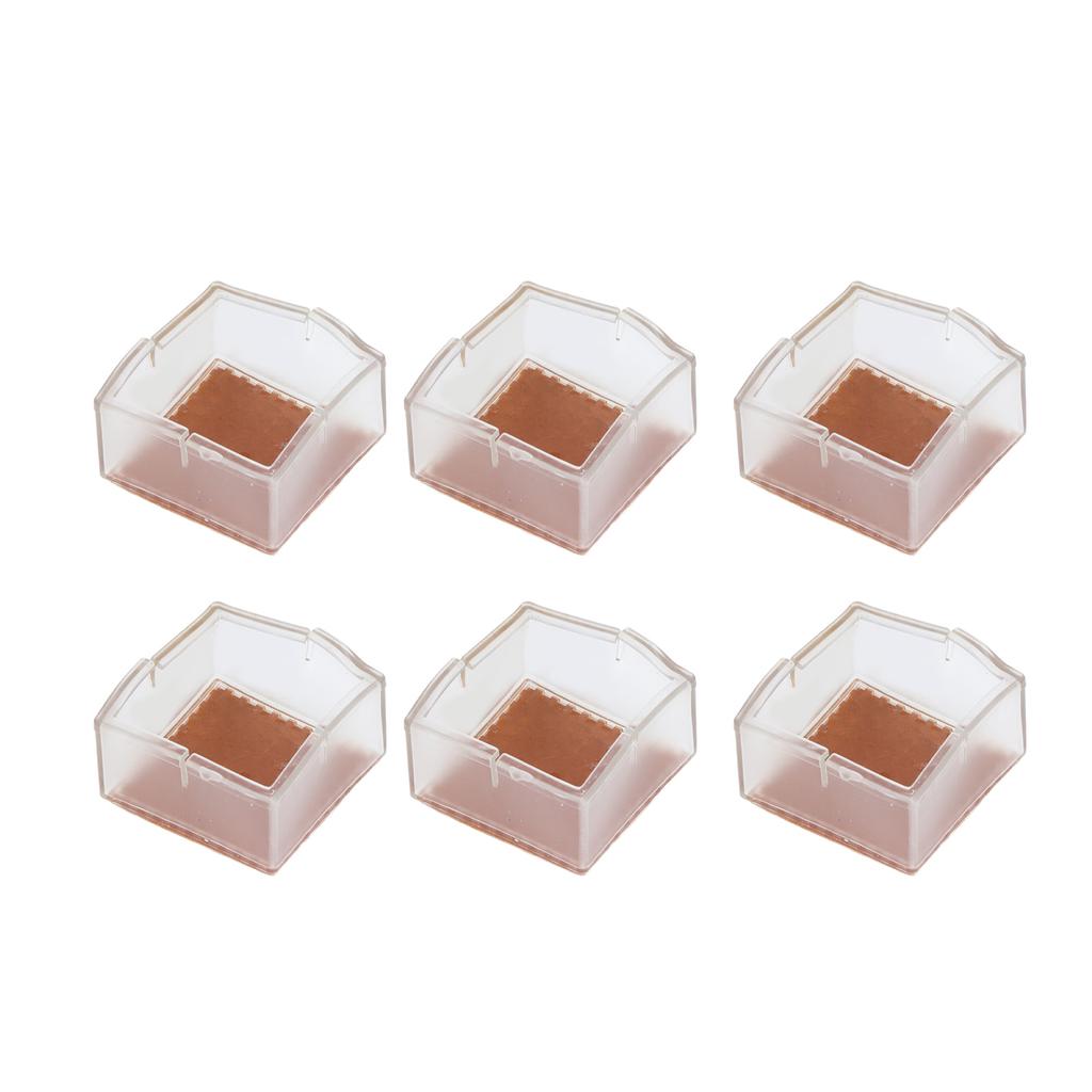 8pcs Set Silicone Chair Caps Table Foot Pads Anti Slip Transparent Square Leg Protection Cover