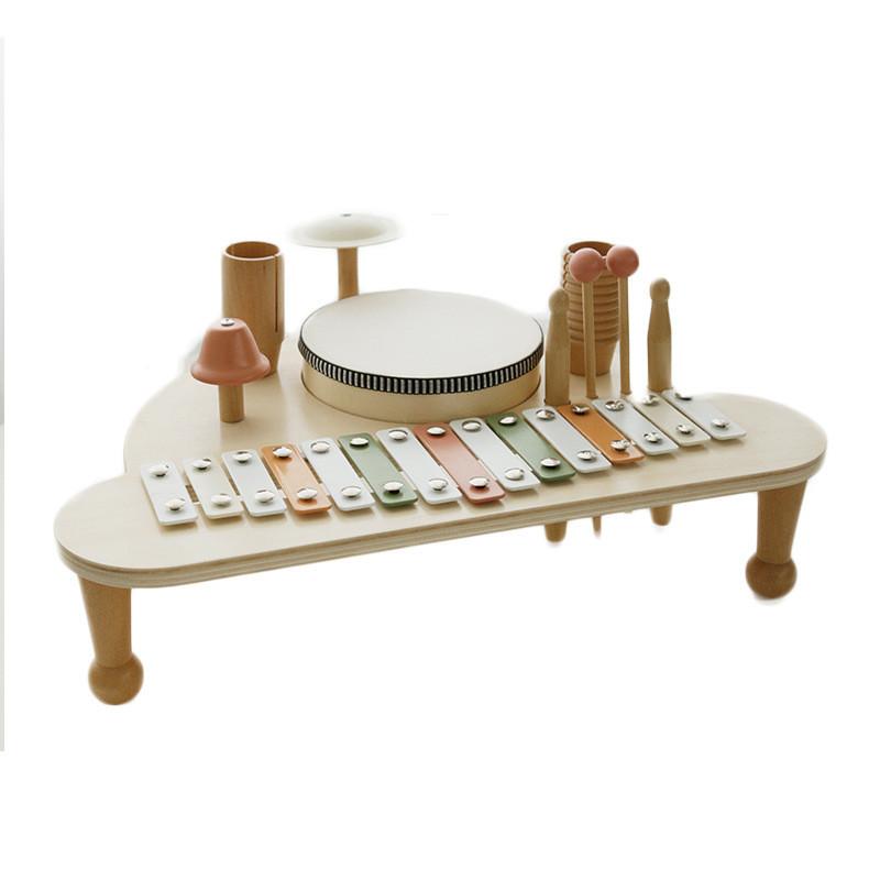 

Деревянная многофункциональная музыкальная платформа Стойка для барабанов Детский набор-пазл Игрушка