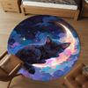 1pc Cosmic Kitty Round Chair mat Area Rug - Non-Slip, Floor Mat for Office, Bedroom, Ideal home decor Christmas Gift p0811479