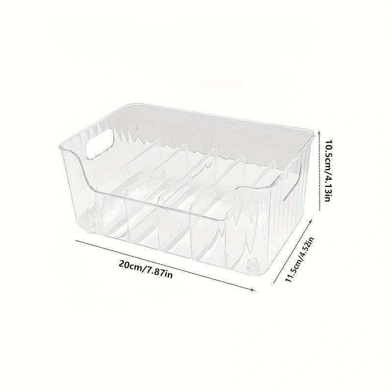 Clear Plastic Seasoning Storage Box With 5 Adjustable Divider Versatile Kitchen Organizer For Spices, Snacks And Small Items