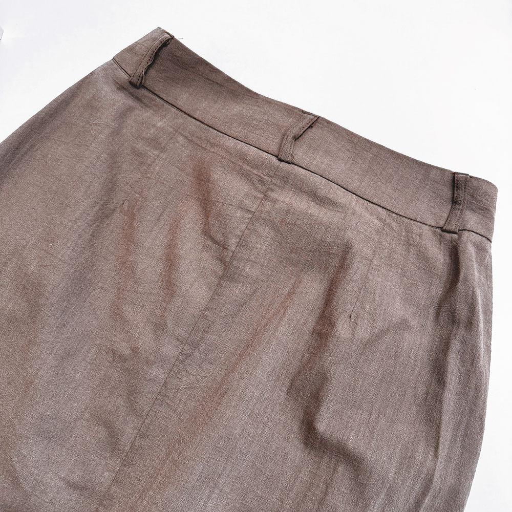 Mode Schlicht Sommer Berufstätige Damen Pendeln Reine Baumwolle Tasche Weste Langes Kleid Zweiteiliges Set Damenanzug