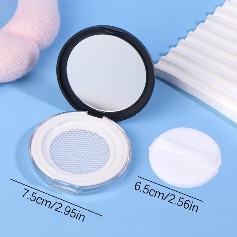 5G Ultra-Thin Mini Elastic Mesh With Mirror Portable Loose Powder Packaging Empty Box Cosmetic Makeup Puff Refillable Pot