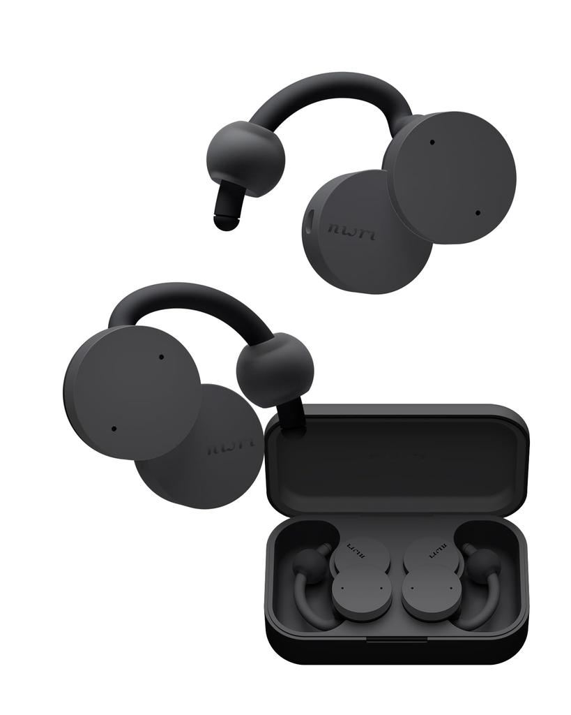 Nwm (noom) Open-Ear True Wireless Ear Speakers, Nwm DOTS | Earbuds, Bluetooth 5.3, NTT Sonority, Charcoal Black