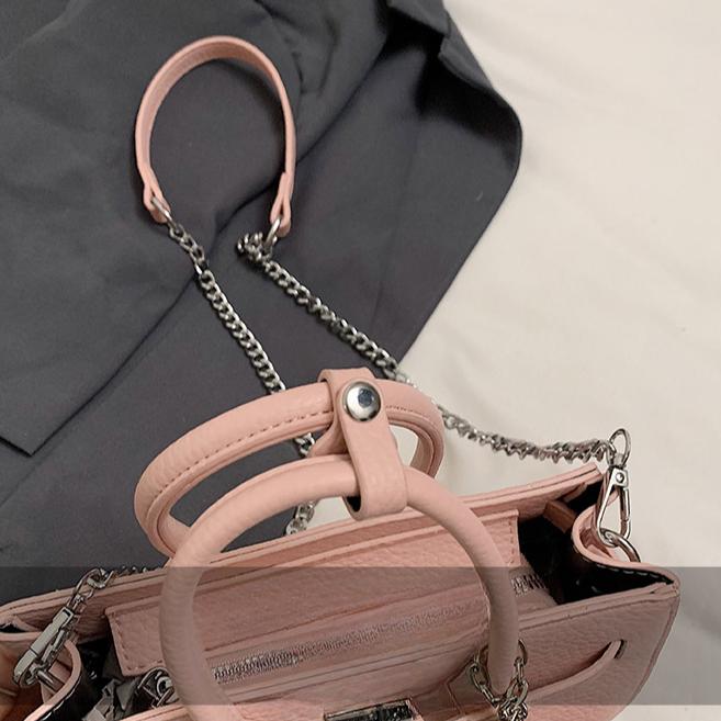 Versatile Lychee Pattern Hand Bag Women's 2025 New Fashion Chain Platinum Bag Summer Senior Messenger Bag