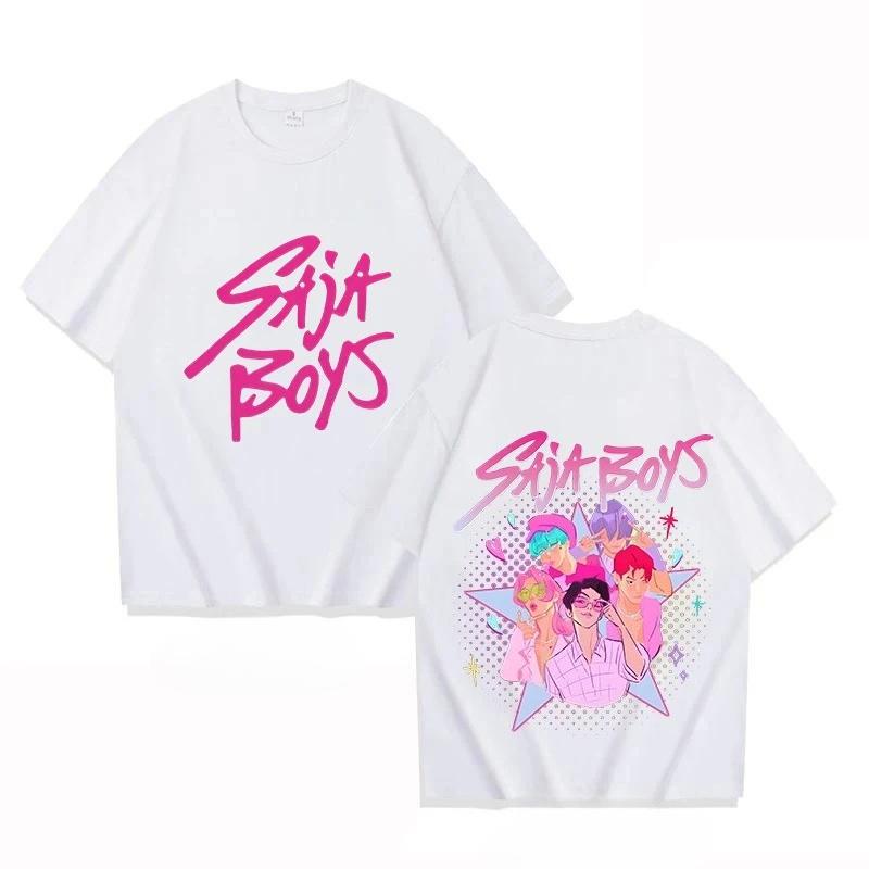 Summer Saja Boys Printed Cotton Round Neck Boys' and Girls Tshirt KPOP Devil Hunter Men's Comfortable Casual Short Sleeve