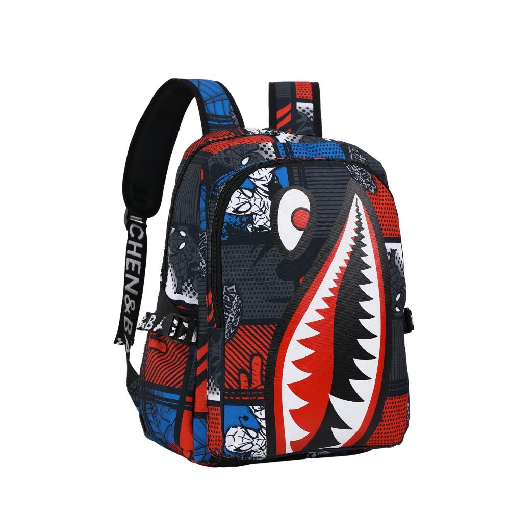 New Primary School Children's Schoolbag Shark Personalized Pattern Printing Lightweight Leisure Bag Simple Backpack