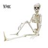 Mini Skeleton Props for Halloween Realistic Figure, 40cm Posable Joints Hanging Skull Decoration, Flexible Jointed Figures Plastic Bones Haunted