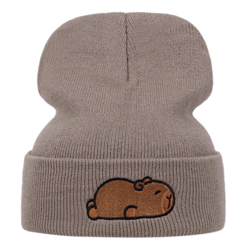 Capybara Knit Hat Hip Hop Caps Unisex Adult Hippie Beanie Hats Autumn Warm Soft Bonnet Hats