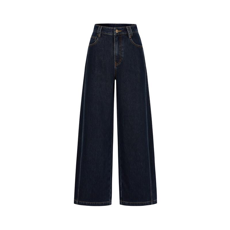 JIUZI Anna Koh Retro Deconstructed Fleece-Lined Denim Banana Pants