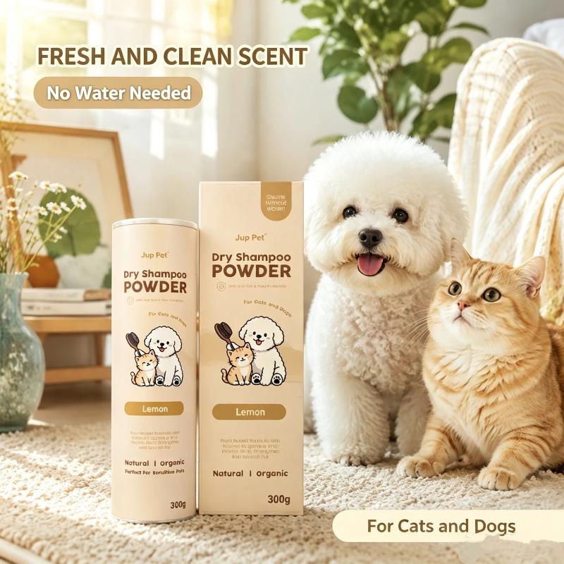 Pet Dry Shampoo Cleaning Powder Dog Cat Bath Powder Dog Odor Deodorizer Plant-Based Pet Cleaning Powder