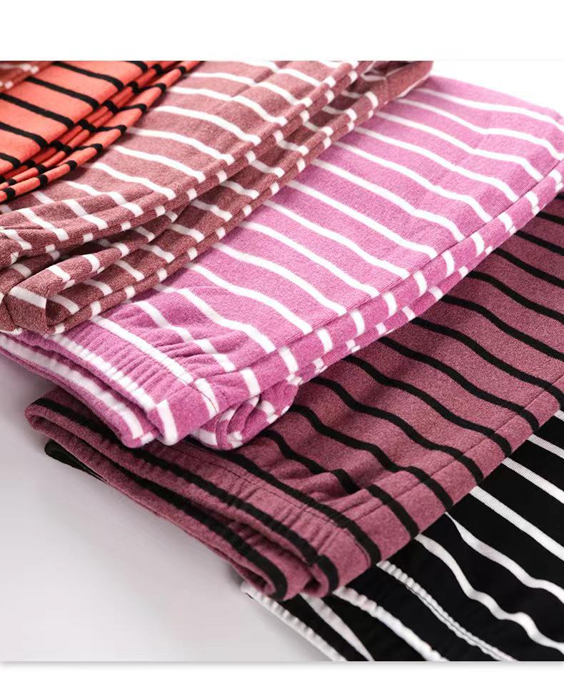 Damen Übergröße Gestreifte Samt Thermohose – Warm, Bequem, Dick, Kälteabweisend für Herbst/Winter