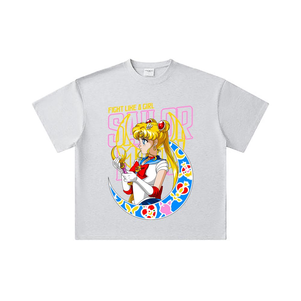 260 GSM Double Yarn 32 Count 100% Cotton Sailor Moon V8 Minako Print Unisex Heavy Cotton T Shirt
