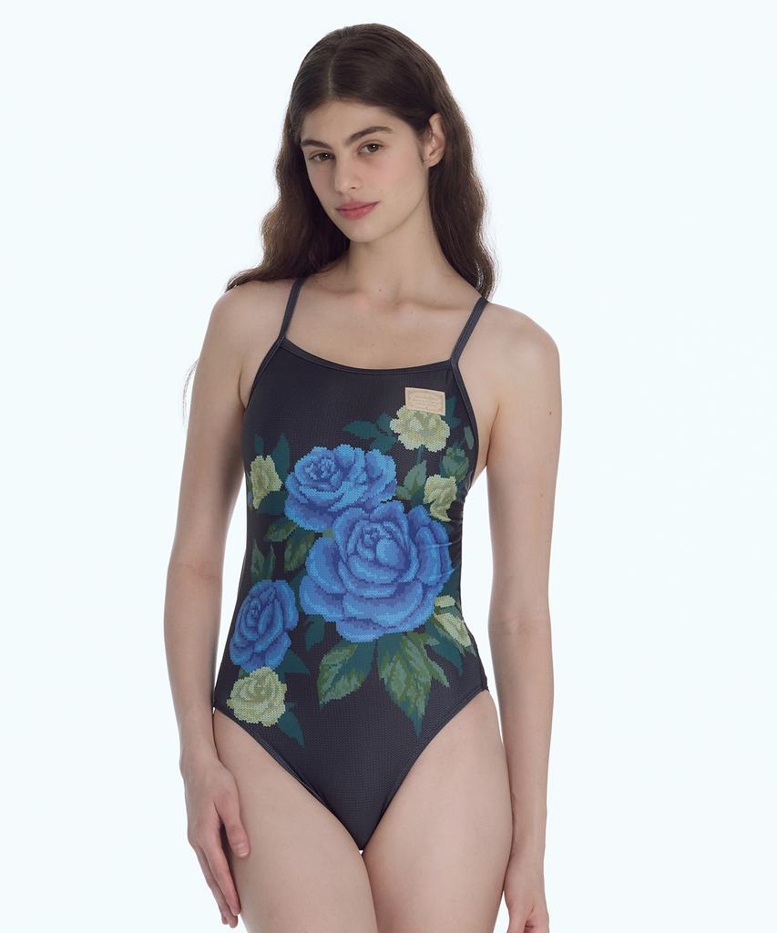 Lupeulupeu [Dear Rose_Black] One-Piece Swimsuit