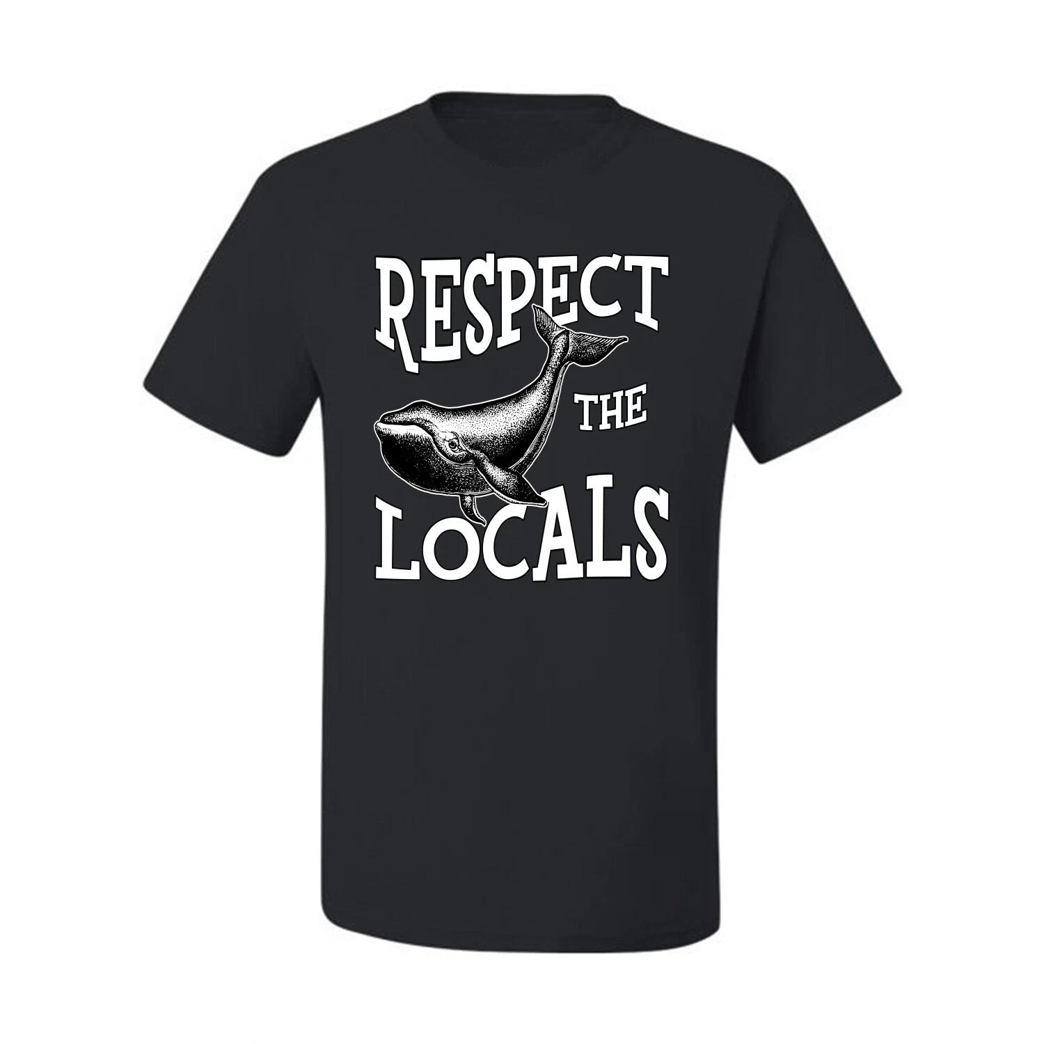 Respect The Locals Save Our Oceans Whale Animals Men Graphic T- Shirt 3XL