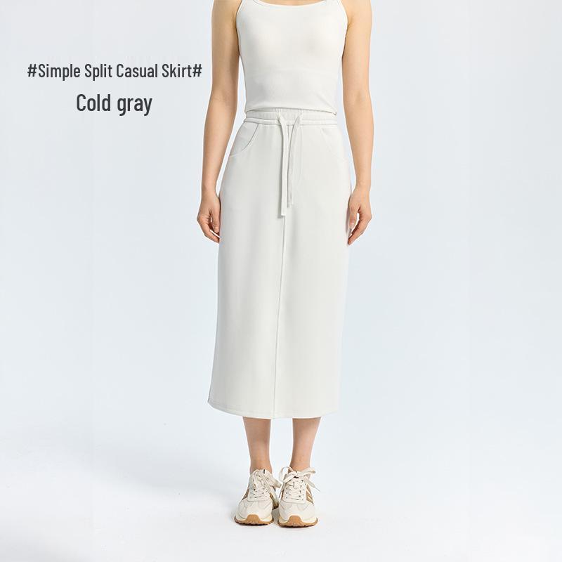 Women s Orchid Pattern Hollow-out Modal Skirt: Autumn/Winter, Comfortable, Simple, Slit, Casual, Commuting Wear. Medium