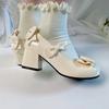 Medium heel shoes 2025 new low heel lolita French popular single shoes retro elegant girl Mary Jane shoes trend