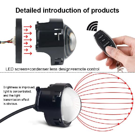 Cool Decoration Dynamic LED Car Headlights Devil Eye LED Car Light Headlight Assembly Modified Eagle Eye Light Cars Accessory