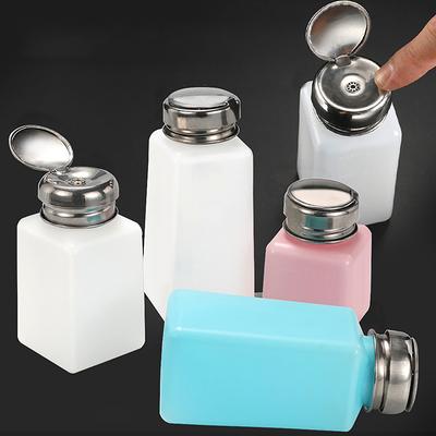 100/200/250 ml Flytande Alkohol Press Antistatisk Nagellackborttagare Dispenser Rengöring Pumpbar Återfyllbar Flaskhållare Salong Smink