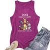Cartoon Dog Printed Women's Round-neck Vest Spring and Summer Casual Sleeveless Top