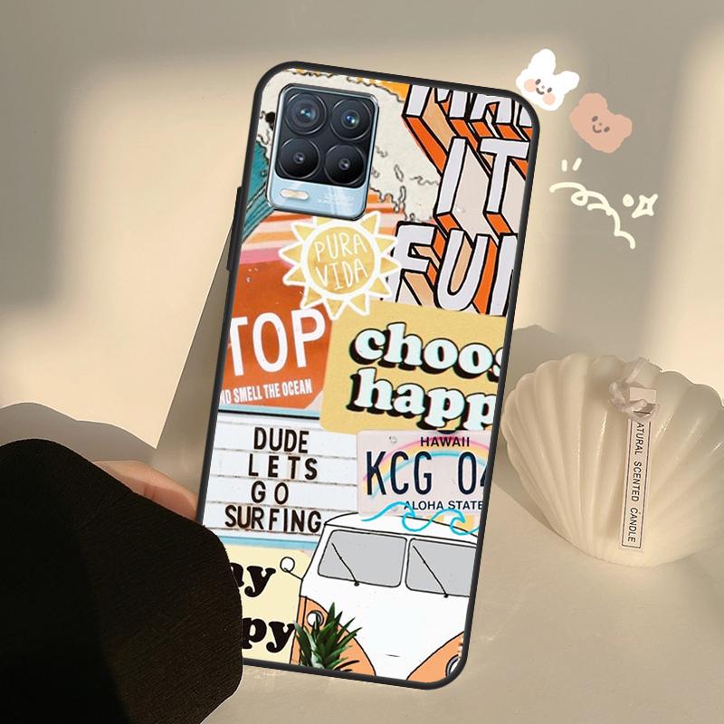 Surf Beachy Blue Summer Collage Case For Realme GT7 Pro GT6 C65 C67 C61 C53 C55 C51 C25 C63 C71 C75 11 12 13 14 15 Pro Plus