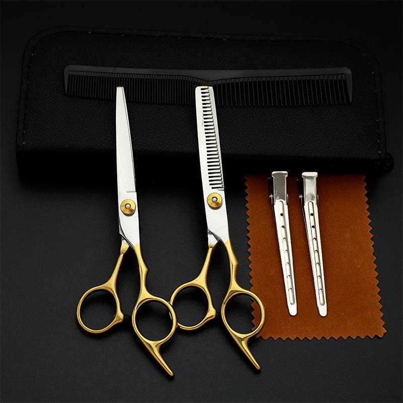 Multi-Color Hairdressing Scissor Set: Flat & Tooth Scissors for Salon Use