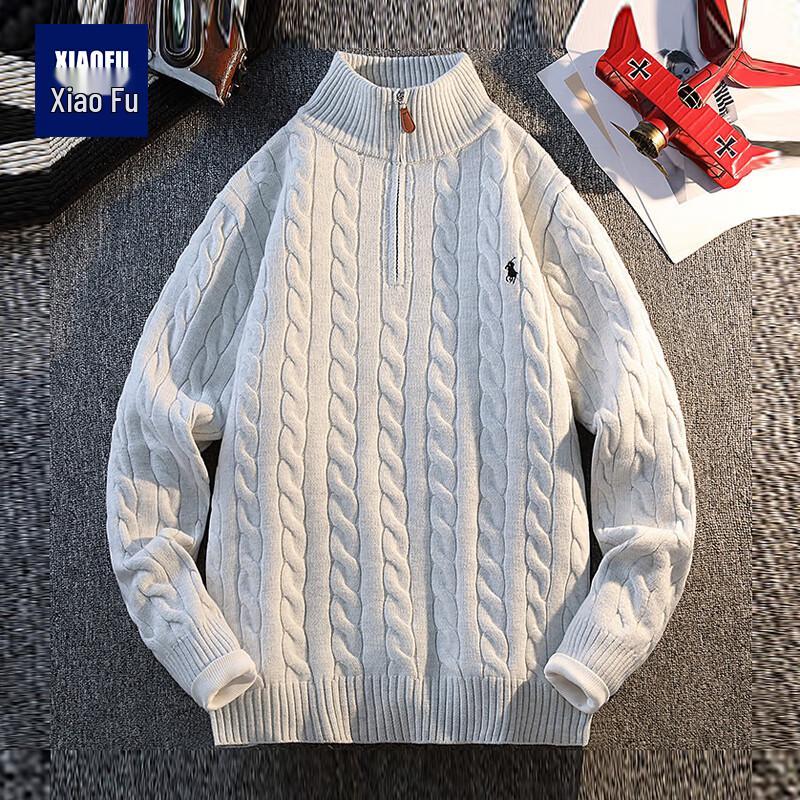 

Мужской вязаный свитер с высоким воротником на молнии в стиле ретро, свободного кроя 2XL