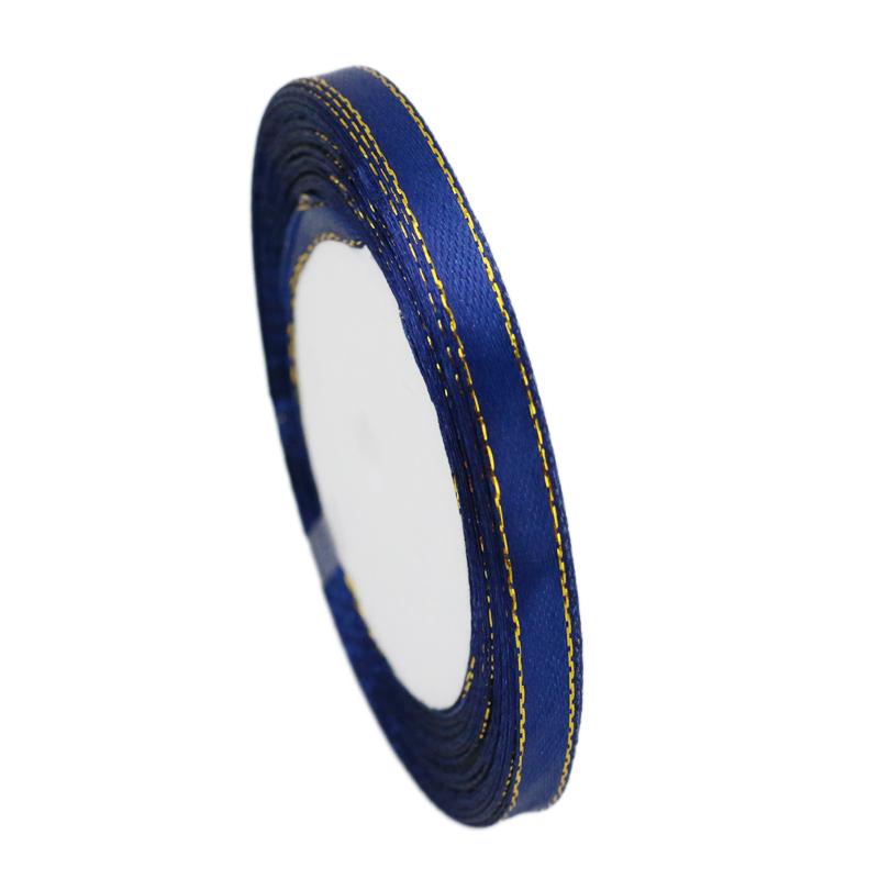 (25 Yards/roll) Gold Edge Ribbon Satin Ribbons High Quality Gift Packaging Ribbons 6/10/20/25/40mm