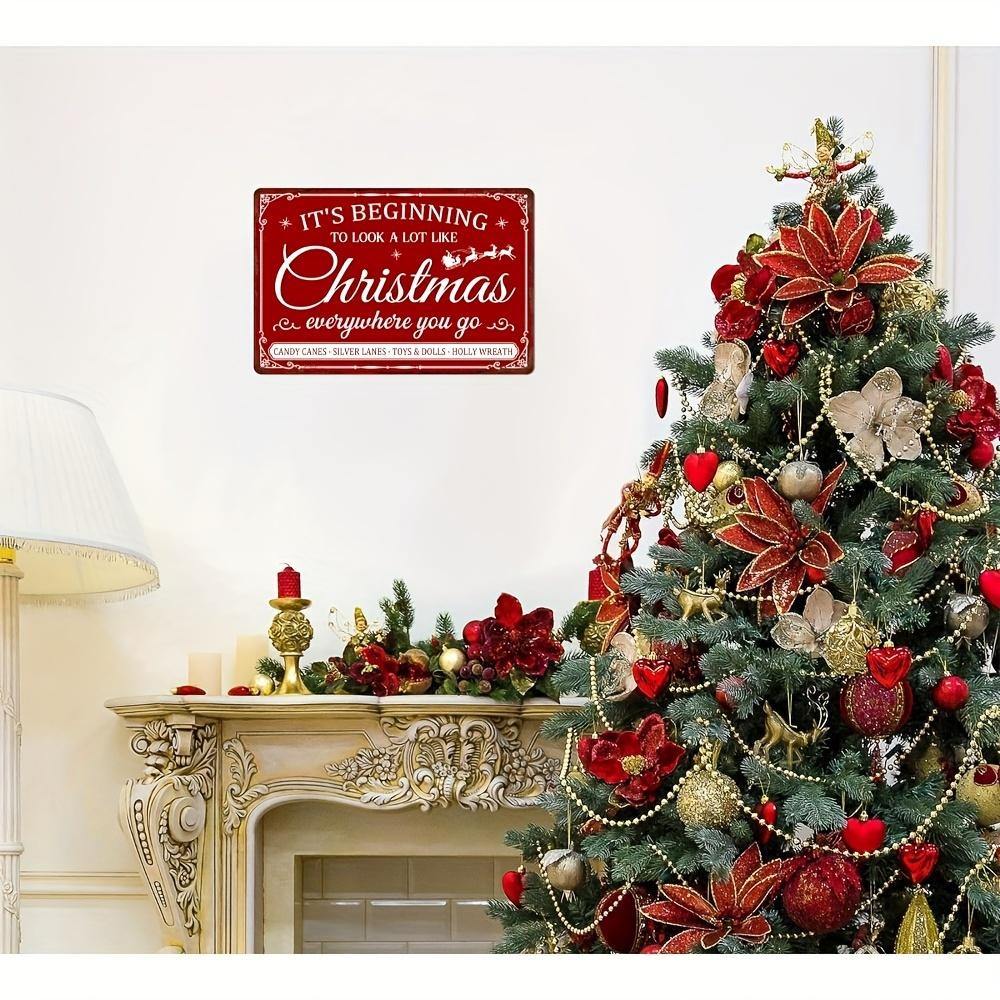 Vintage Christmas Metal Sign: Perfect for Kitchen, Cafe, Bar or Farmhouse Decor - 8X12 Inch Country Winter Poster