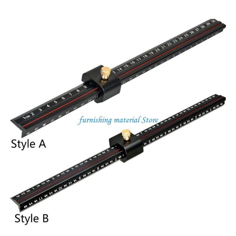 Y5GD L Adjustable Scriber Aluminum Rule for Precise Measurement & Line Drawing