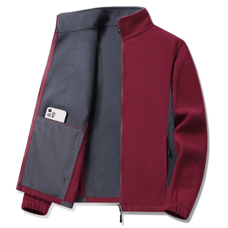 Men's Plus Size Lamb Fleece Jacket - Warm Polar Fleece for Autumn & Winter