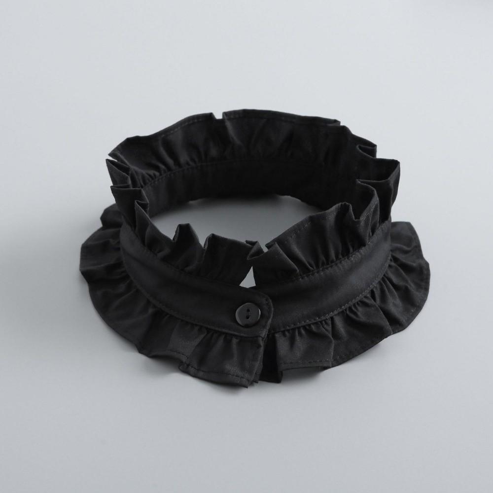 1 set Stile Francese Falso Collo Finto Design Pieghettato Bordo Arricciato Collare da Collo Choker Caratteristica Regolabile Manica Arricciata Rimovibile