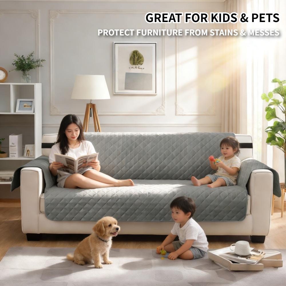 Waterproof Sofa Cover For Dog Pet Kid Quilted Anti-Wear Couch Cover Recliner Armchair Furniture Slipcover 1/2/3/4 Seater Protect