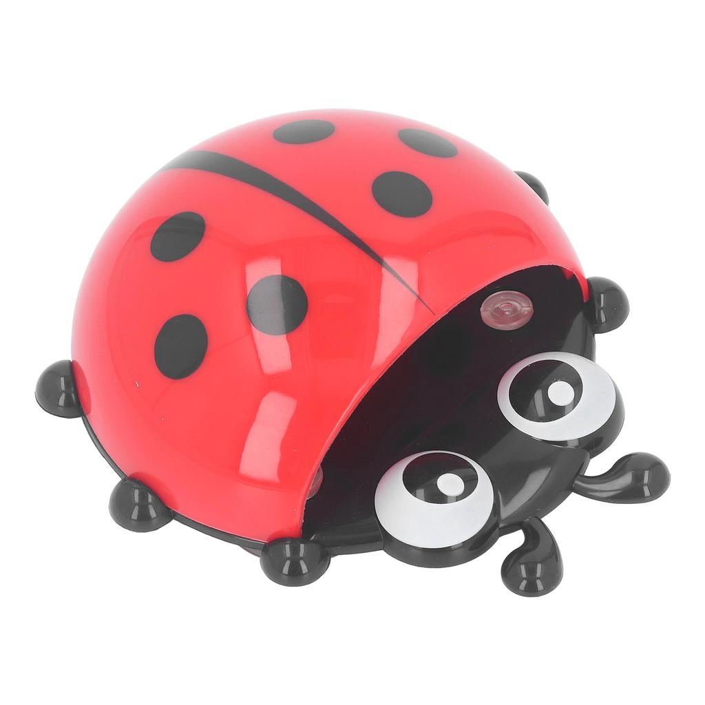 2PCS Kids Toothbrush Holder Wall Mounted Cute Ladybug Toothbrush Storage Organizer with Suction Cup
