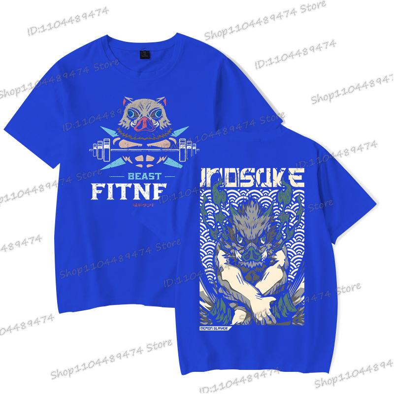 Harajuku Anime Demon Slayer Men T-shirts Hashibira Inosuke Fashion Cosplay Graphics T Shirt Short Sleeve Summer Comic Streetwear