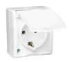 Simon Aquarius Single Socket with Cover Schuko Splashproof Ip54 White Flap White Aqgsz1/11