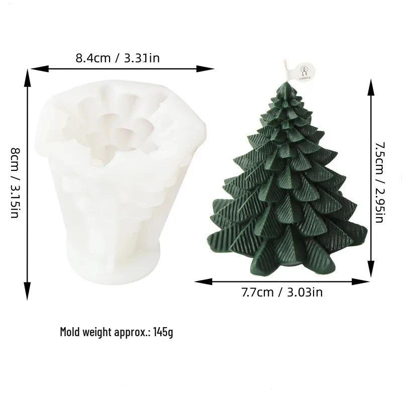 Silikonová forma na svíčku Vánoční strom z cedru pro DIY aromaterapii a sváteční dekoraci
