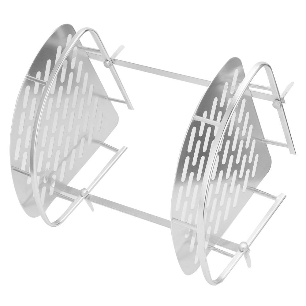 Two Layer Corner Shower Shelf Silver Bathroom Corner Shelf Durable Shower Shelf Rack  Household Use
