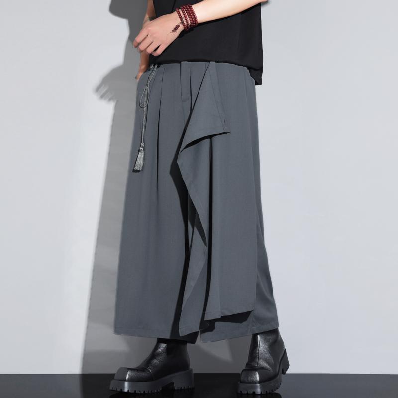 

2025 Весна Лето Мужские Брюки Винтажные Однотонные Шаровары Мужские Повседневные Брюки в Стиле Харадзюку Мужские Женские Брюки 4XL темно серый