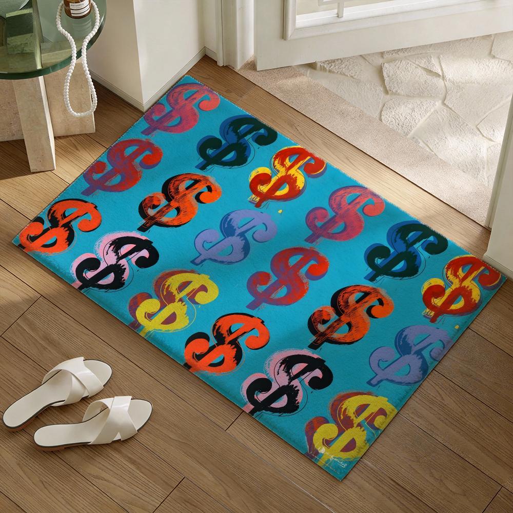 Andy Warhol Pop Art Floor Mat Soft Flannel Non-Slip Door Mat - Thickened Rug for Living Room Home Decor 40x60cm