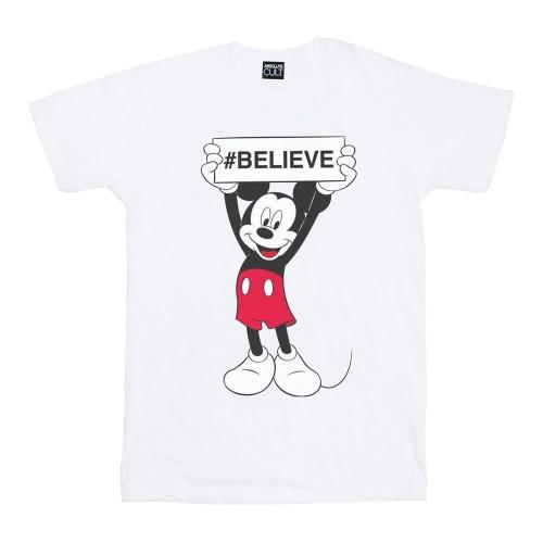 Disney Womens/Ladies Mickey MouseBelieve Cotton Boyfriend T-Shirt