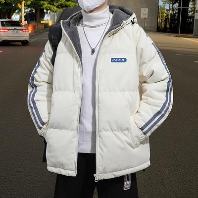 Neue Wintermode Lässig Sport Cord Baumwolle Mantel Herren Stehkragen Zwei-Riegel Kontrastierend Jugend Baumwolle Mantel Jacke