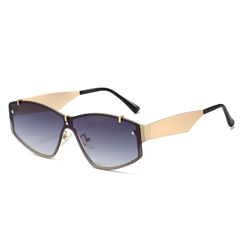 One Piece Casual Sunglasses Metal Personalized Decorative Sunshade Sunglasses Trendy Girl