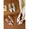 Fashion 2025Street Style Pointed Toe Women Mules Slippers Shoes Fashion Shallow Summer Low Heel Party Dress Slides
