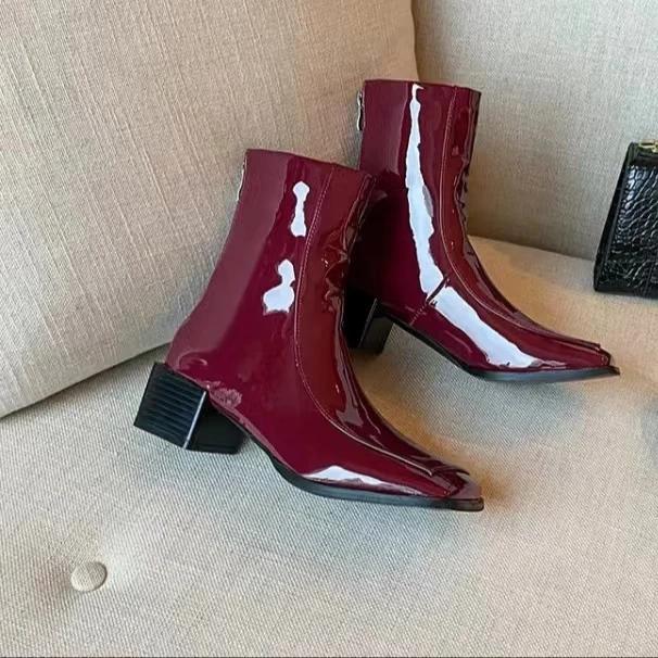 Jaro podzim dámské kotníkové boty hranatá hlava nízký podpatek platforma dámské boty chelsea zima zapatos mujer krátké boty vysoké podpatky