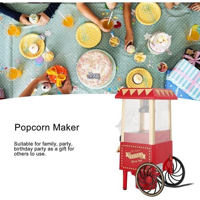 Machine à pop-corn - 123 - Mini maison cuisine - Aluminium rétro - 1200W - Rouge