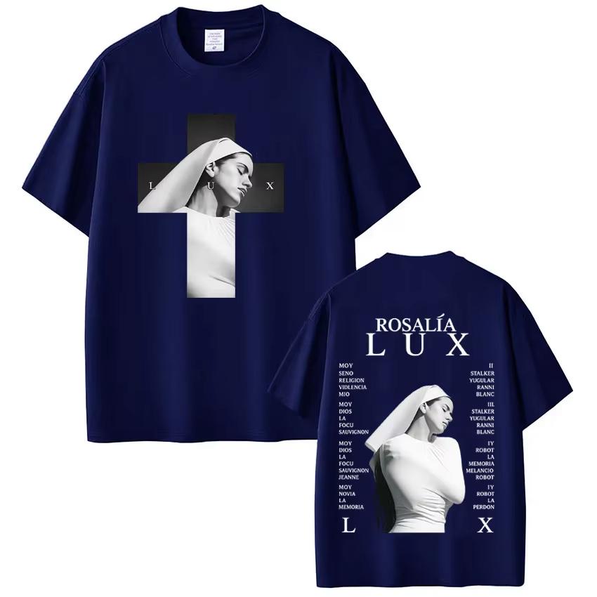 Singer Rosalia Lux 2026 Album Tour Print T Shirts Unisex Unisex Fashion Casual Cotton Vintage Oversized Aesthetic Trendy TShirt