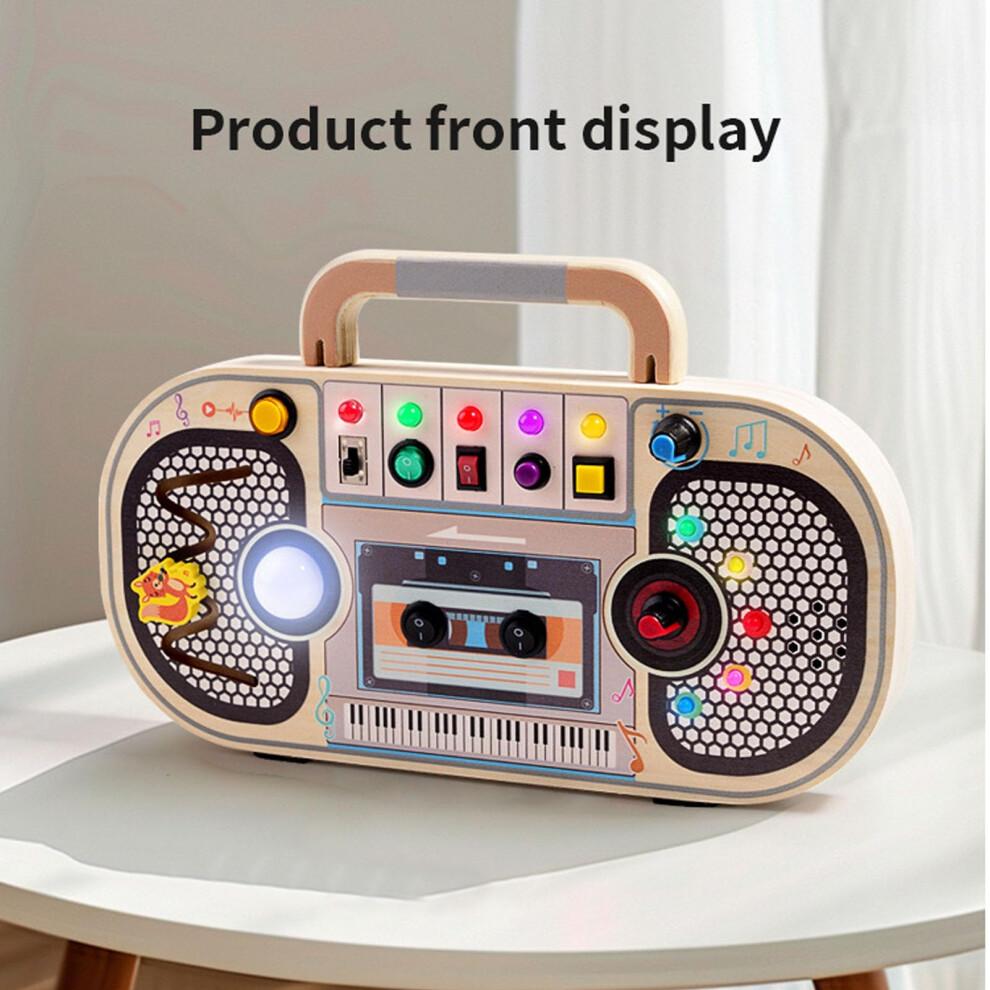 Montessori Wooden Sensory Board with LED Lights for Kids, Educational Activity Toy for Hand Eye Coordination