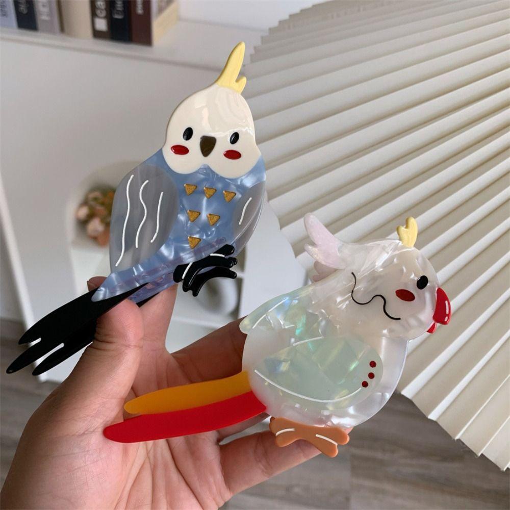 Cute Cartoon Animal Shark Clip Parrot Bird Hair Claw Sweet Acetic Acid Hair Claw  Girls