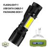 EDC Flashlight Rechargeable T6 LED Zoomable Cob Tactical Torch IPX4 Waterproof Handheld Light,Outdoor Camping Hiking Emergency